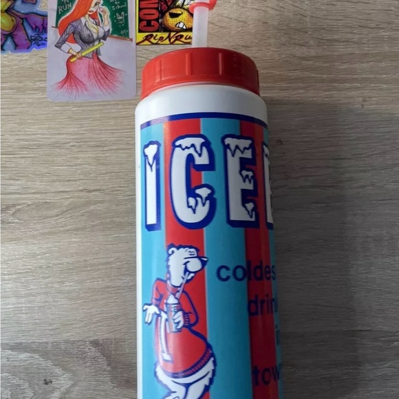 Vintage ICEE Water Bottle With Reuseable Straw 1980s NEW OLD STOCK NOS - Picture 2 of 4